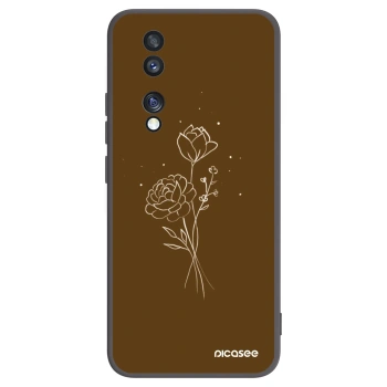 Picasee crna silikonska maskica za Honor 70 - Brown flowers