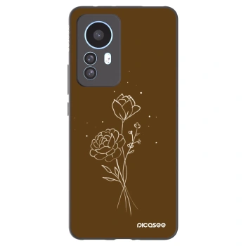 Picasee crna silikonska maskica za Xiaomi 12T - Brown flowers