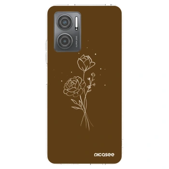 Picasee silikonska prozirna maskica za Xiaomi Redmi 10 5G - Brown flowers