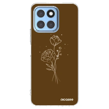 Picasee silikonska prozirna maskica za Honor X6 - Brown flowers