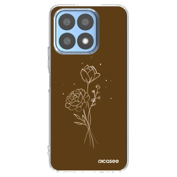 Picasee silikonska prozirna maskica za Honor X8a - Brown flowers