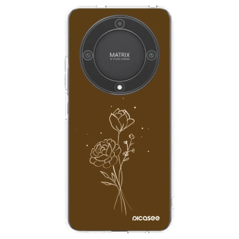 Picasee silikonska prozirna maskica za Honor Magic5 Lite 5G - Brown flowers
