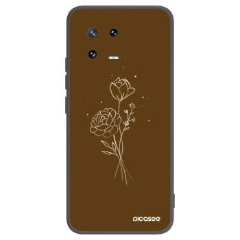 Picasee crna silikonska maskica za Xiaomi 13 Pro - Brown flowers