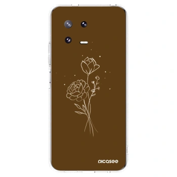 Picasee silikonska prozirna maskica za Xiaomi 13 Pro - Brown flowers