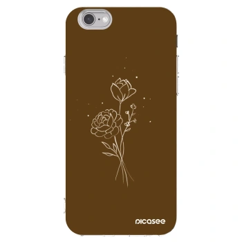 Picasee silikonska prozirna maskica za Apple iPhone 6/6S - Brown flowers
