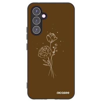 Picasee crna silikonska maskica za Samsung Galaxy A54 5G A546B - Brown flowers