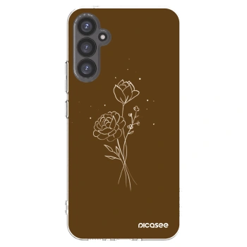 Picasee silikonska prozirna maskica za Samsung Galaxy A34 5G A346B - Brown flowers
