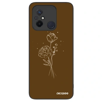 Maskica za Xiaomi Redmi 12C - Brown flowers