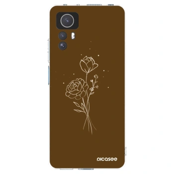 Picasee silikonska prozirna maskica za Xiaomi Redmi Note 12S - Brown flowers