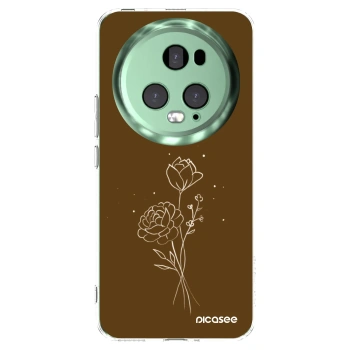 Picasee silikonska prozirna maskica za Honor Magic5 Pro - Brown flowers