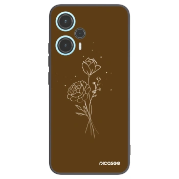 Picasee crna silikonska maskica za Xiaomi Poco F5 - Brown flowers