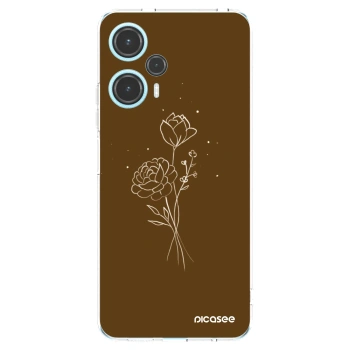 Picasee silikonska prozirna maskica za Xiaomi Poco F5 - Brown flowers