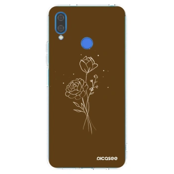 Picasee silikonska prozirna maskica za Huawei Nova 3i - Brown flowers