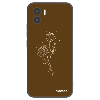 Picasee crna silikonska maskica za Xiaomi Redmi A2 - Brown flowers