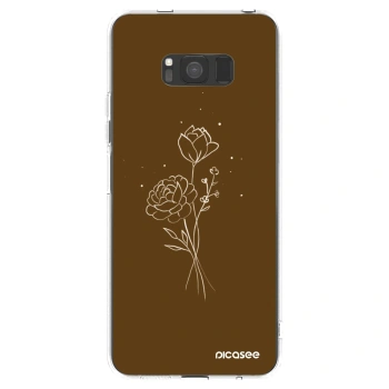 Picasee silikonska prozirna maskica za Samsung Galaxy S8 G950F - Brown flowers