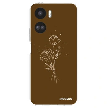 Picasee silikonska prozirna maskica za Honor 90 Lite 5G - Brown flowers