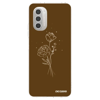 Picasee silikonska prozirna maskica za Motorola Moto G51 - Brown flowers