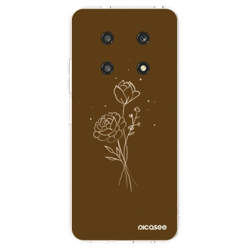Picasee silikonska prozirna maskica za Honor Magic4 Lite 5G - Brown flowers
