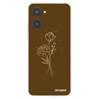 Picasee silikonska prozirna maskica za Realme 10 4G - Brown flowers