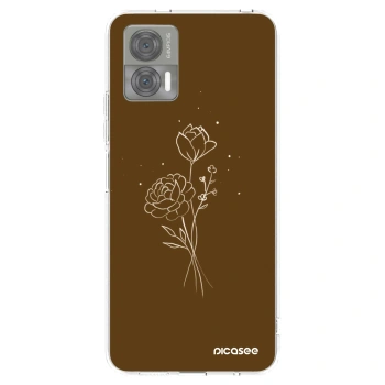 Picasee silikonska prozirna maskica za Motorola Edge 30 Neo - Brown flowers