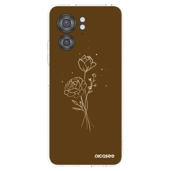 Picasee silikonska prozirna maskica za Motorola Edge 40 - Brown flowers
