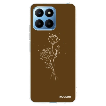 Picasee silikonska prozirna maskica za Honor 70 Lite - Brown flowers