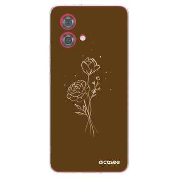 Picasee silikonska prozirna maskica za Motorola Moto G84 5G - Brown flowers