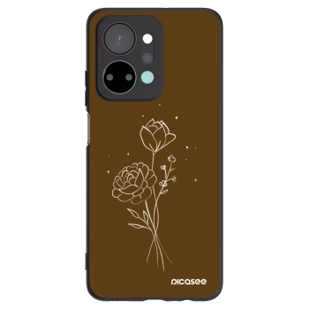 Picasee crna silikonska maskica za Honor X7a - Brown flowers