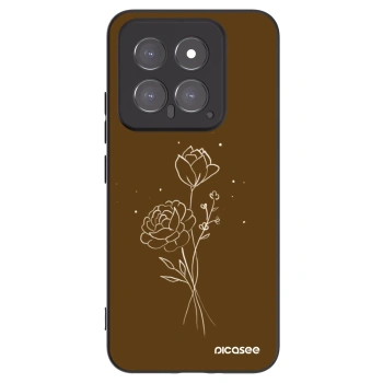 Picasee crna silikonska maskica za Xiaomi 14 - Brown flowers