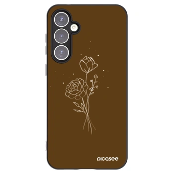 Picasee crna silikonska maskica za Samsung Galaxy S23 FE S711B - Brown flowers