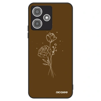 Maskica za Xiaomi Redmi 12 5G - Brown flowers