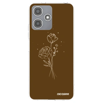 Picasee silikonska prozirna maskica za Xiaomi Redmi 12 5G - Brown flowers