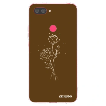 Picasee silikonska prozirna maskica za Xiaomi Mi 8 Lite - Brown flowers