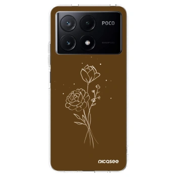 Picasee silikonska prozirna maskica za Xiaomi Poco X6 Pro - Brown flowers