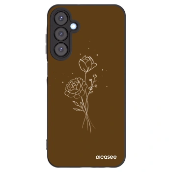 Picasee crna silikonska maskica za Samsung Galaxy A25 A256B 5G - Brown flowers