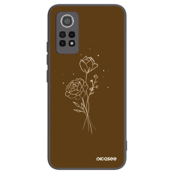 Picasee crna silikonska maskica za Xiaomi Redmi Note 12 Pro 4G - Brown flowers
