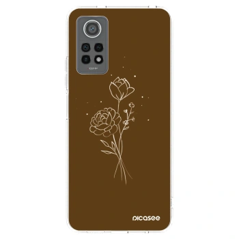 Picasee silikonska prozirna maskica za Xiaomi Redmi Note 12 Pro 4G - Brown flowers