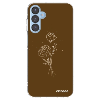 Picasee silikonska prozirna maskica za Samsung Galaxy A15 A156B 5G - Brown flowers