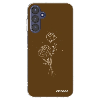 Picasee silikonska prozirna maskica za Samsung Galaxy A15 A155F 4G - Brown flowers