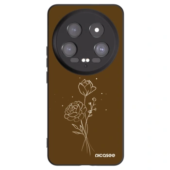 Picasee crna silikonska maskica za Xiaomi 14 Ultra - Brown flowers