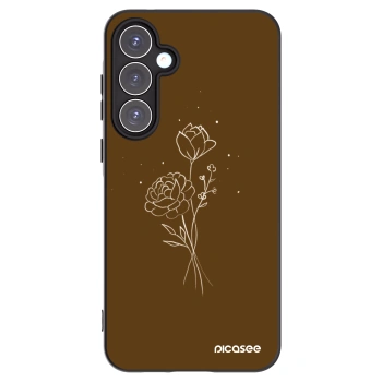 Picasee crna silikonska maskica za Samsung Galaxy A55 5G A556B - Brown flowers