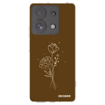 Picasee silikonska prozirna maskica za Xiaomi Redmi Note 13 Pro 4G - Brown flowers