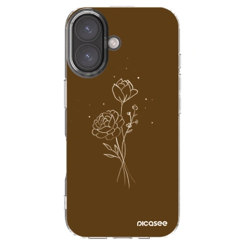 Picasee silikonska prozirna maskica za Apple iPhone 16 - Brown flowers