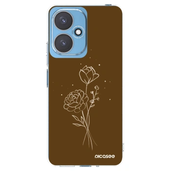 Picasee silikonska prozirna maskica za Xiaomi Redmi 13C 5G - Brown flowers