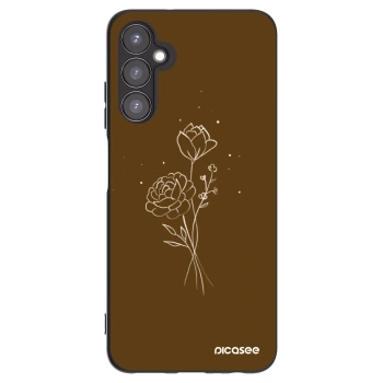 Picasee crna silikonska maskica za Samsung Galaxy A05s A057G - Brown flowers