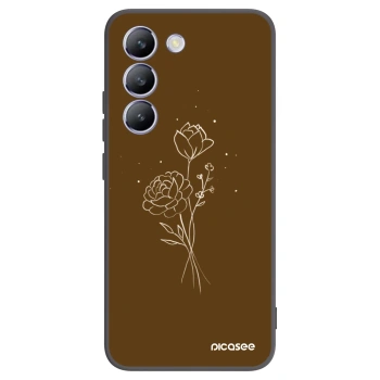 Picasee crna silikonska maskica za Vivo V40 SE 5G - Brown flowers
