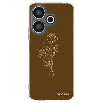 Picasee silikonska prozirna maskica za Xiaomi Redmi 13 4G - Brown flowers