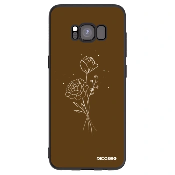 Picasee crna silikonska maskica za Samsung Galaxy S8 G950F - Brown flowers