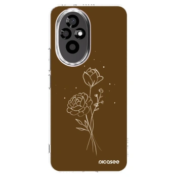 Picasee silikonska prozirna maskica za Honor 200 5G - Brown flowers