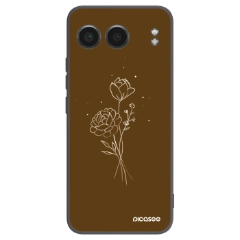 Picasee crna silikonska maskica za OnePlus Nord 4 - Brown flowers